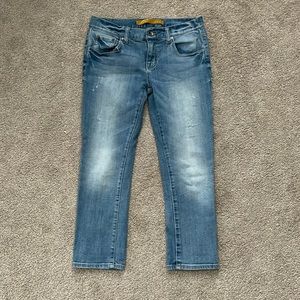 2/$20 Charlotte Russe Refuge Distressed Crop Jeans, Size 3